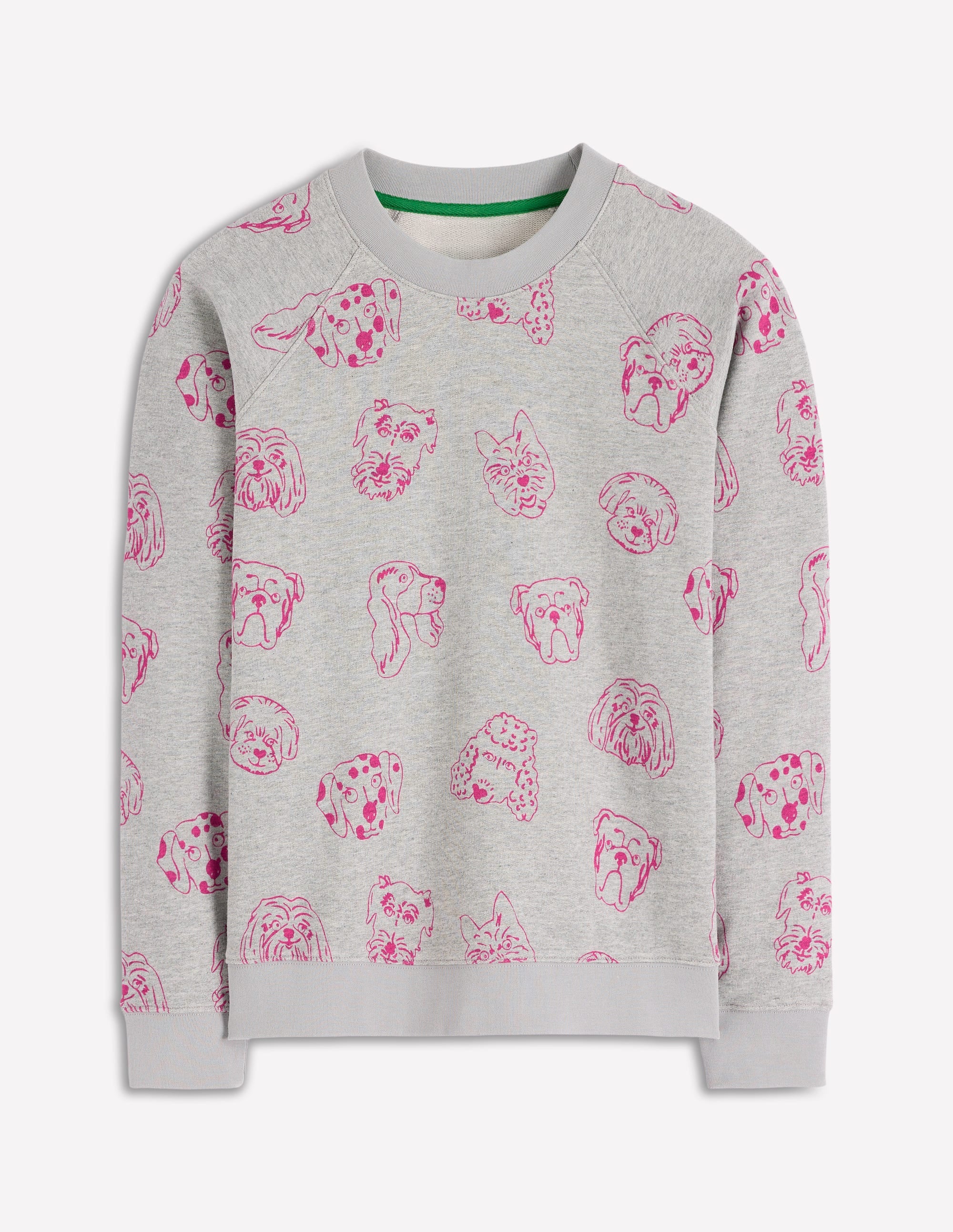 Rosa Bedrucktes Sweatshirt-Grau und Rosa Schafgarbe, Hunde - Image 5