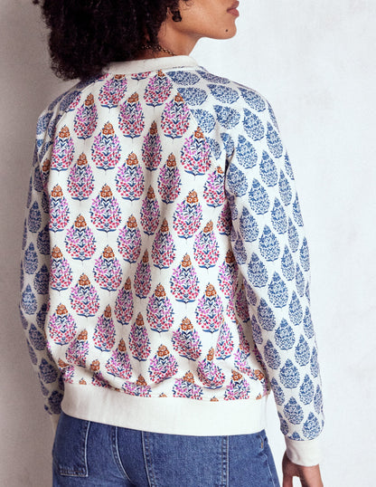 Rosa Bedrucktes Sweatshirt-Bunt, Wildblumenstrauß-3