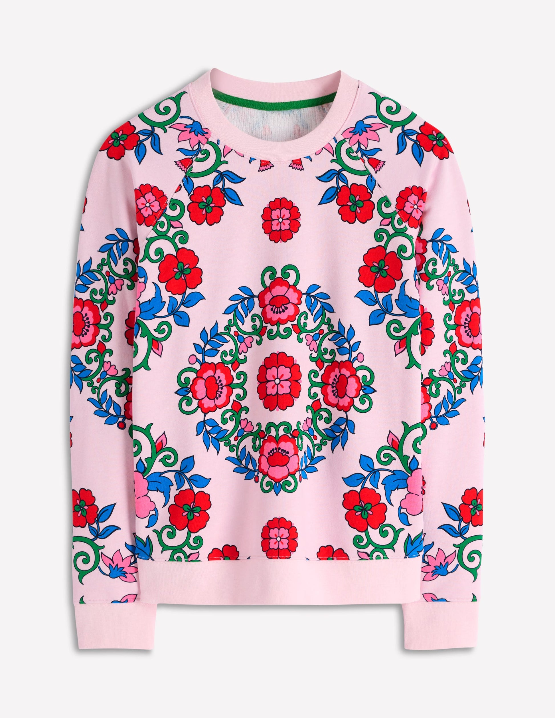 Rosa Bedrucktes Sweatshirt-Rosa, Gitterornament-5