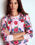 Rosa Bedrucktes Sweatshirt-Rosa, Gitterornament