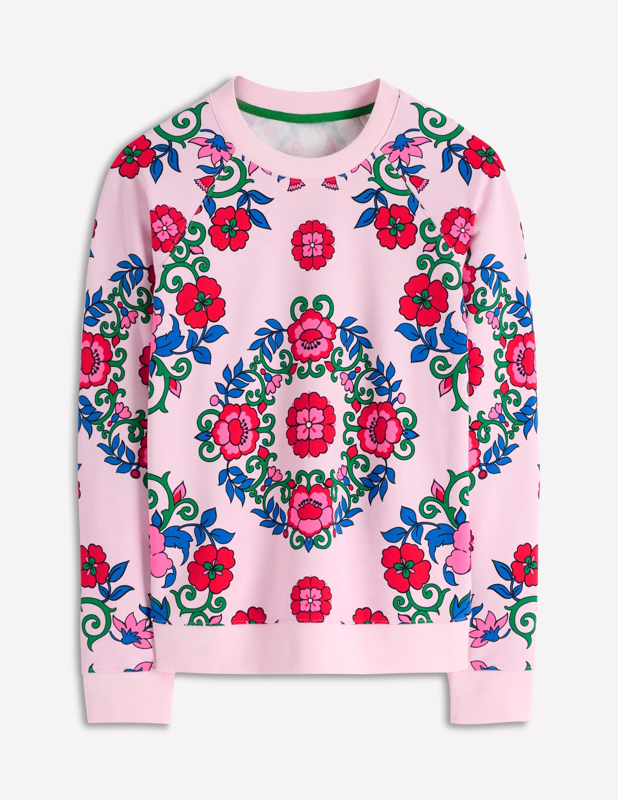 Rosa Bedrucktes Sweatshirt-Rosa, Gitterornament - Image 5