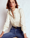 Bluse mit Spitzenkragen-Naturweiß