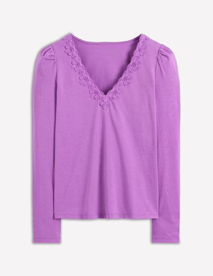 Flora Oberteil mit Spitze und V-Ausschnitt-Amethyst-Lila-5