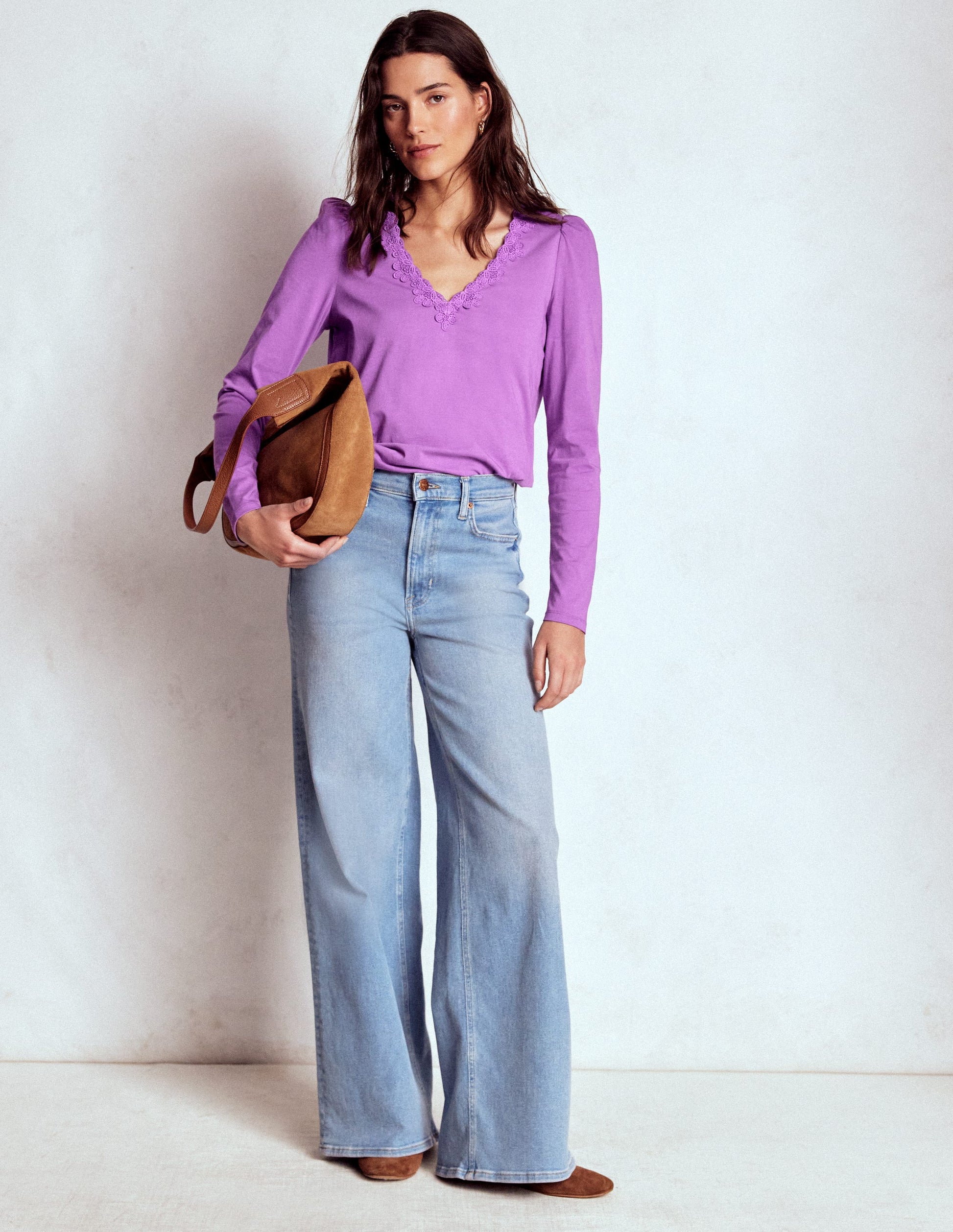 Flora Oberteil mit Spitze und V-Ausschnitt-Amethyst-Lila-4