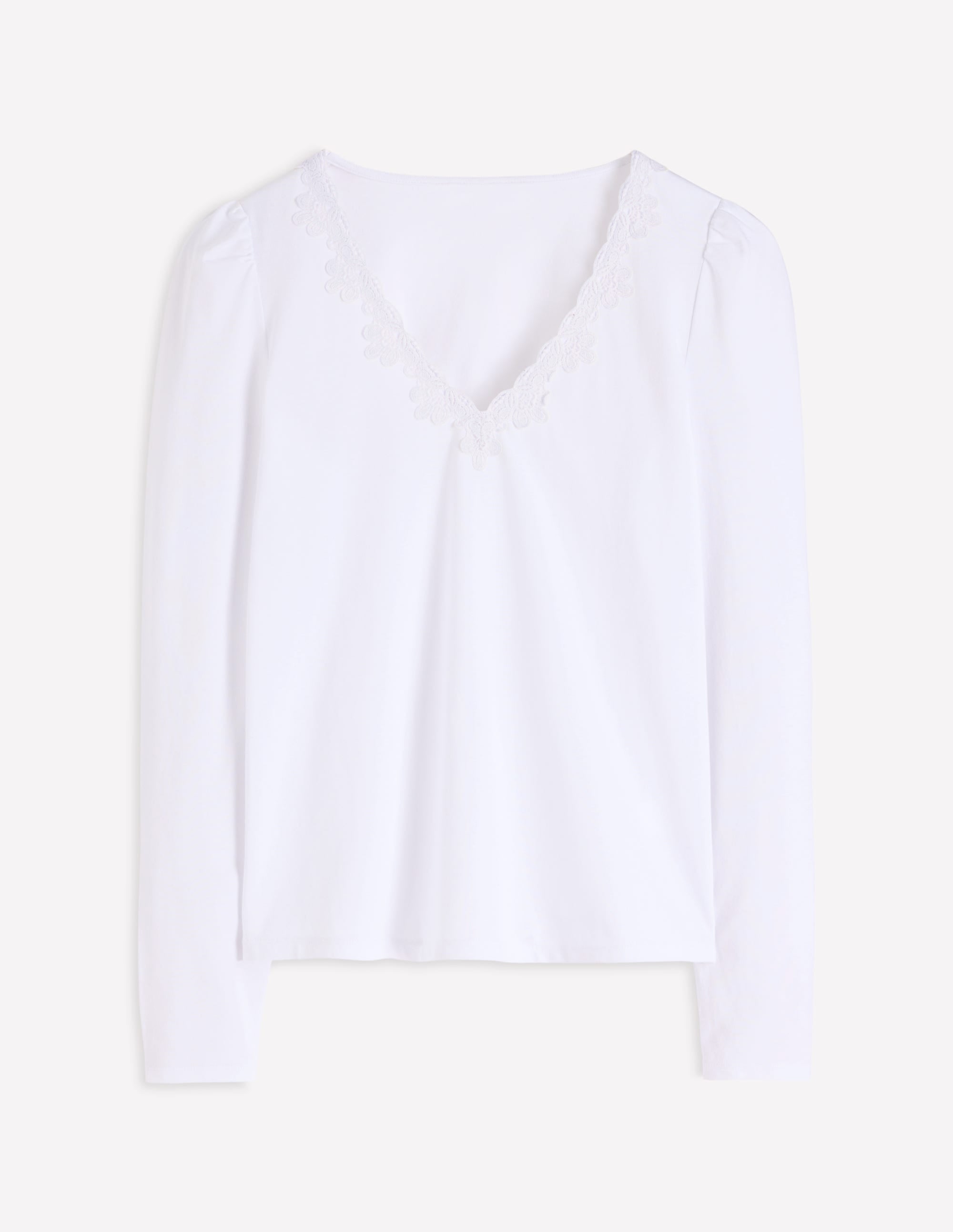 Supersoft V- Neck Trim Top-White - Image 1