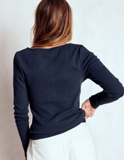 Geripptes Henley-Shirt-Marineblau-3