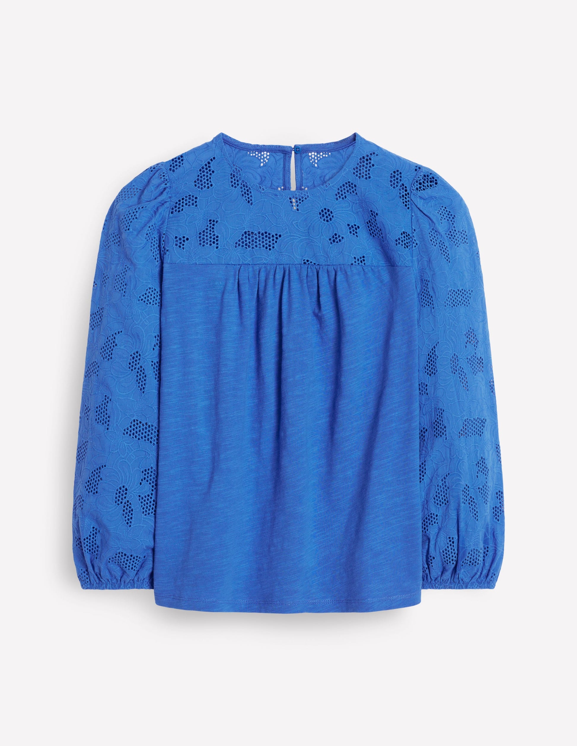 May Oberteil mit Lochstickerei-Blau-4
