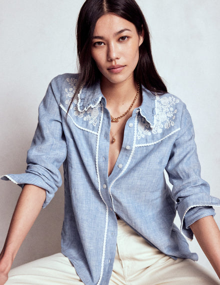 Sienna Western Shirt-Chambray