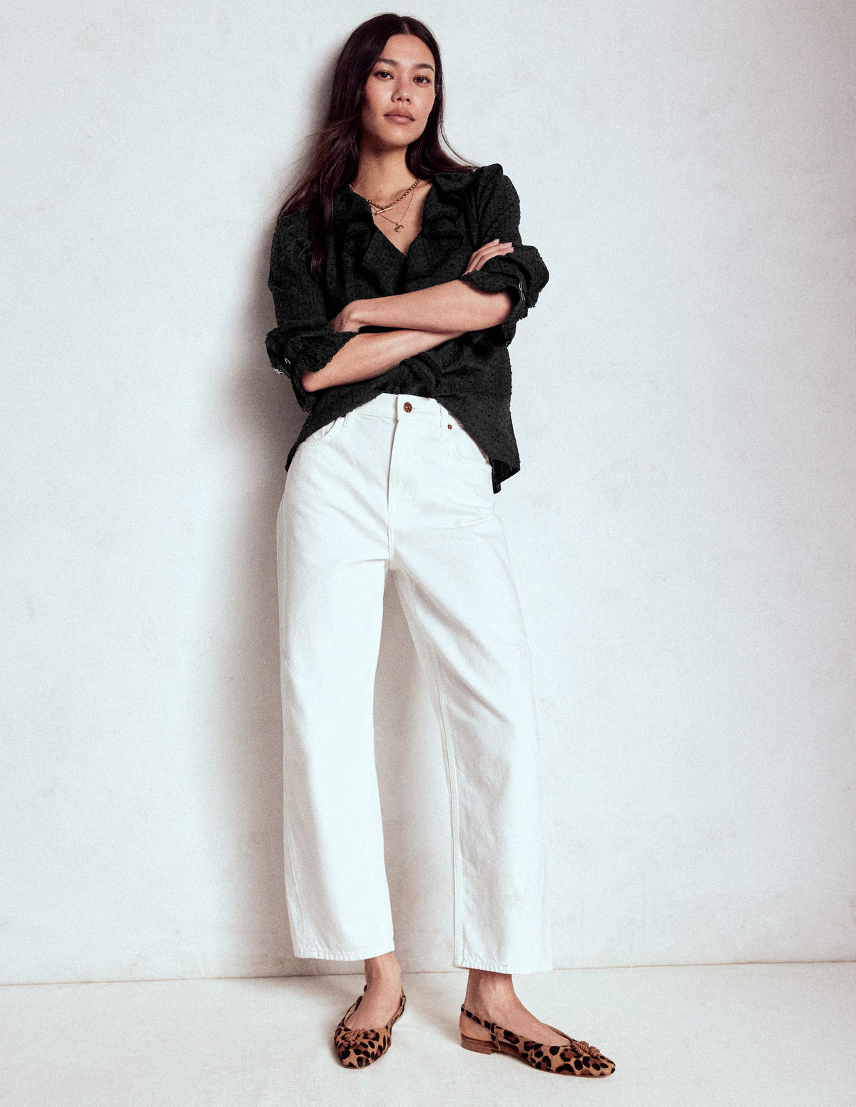 Eliza Rüschenbluse mit V-Ausschnitt-Schwarz - Image 4