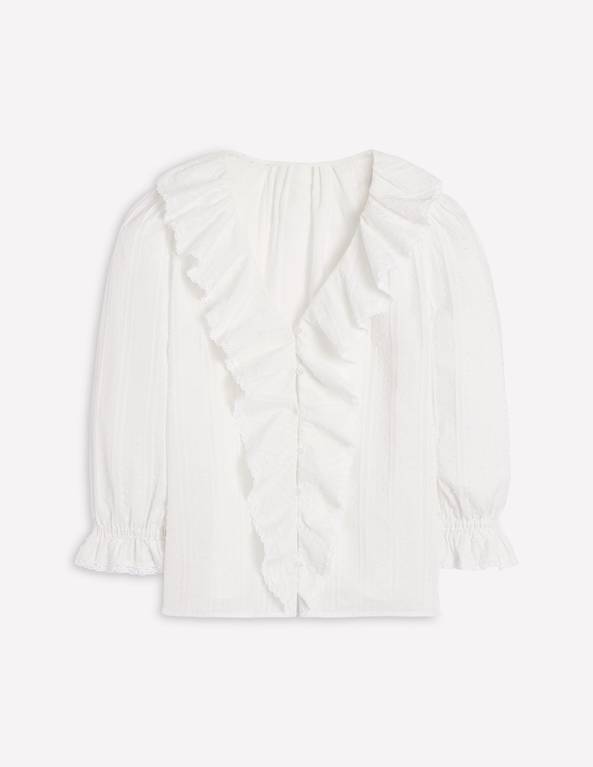 Eliza Rüschenbluse mit V-Ausschnitt-Weiß - Image 7