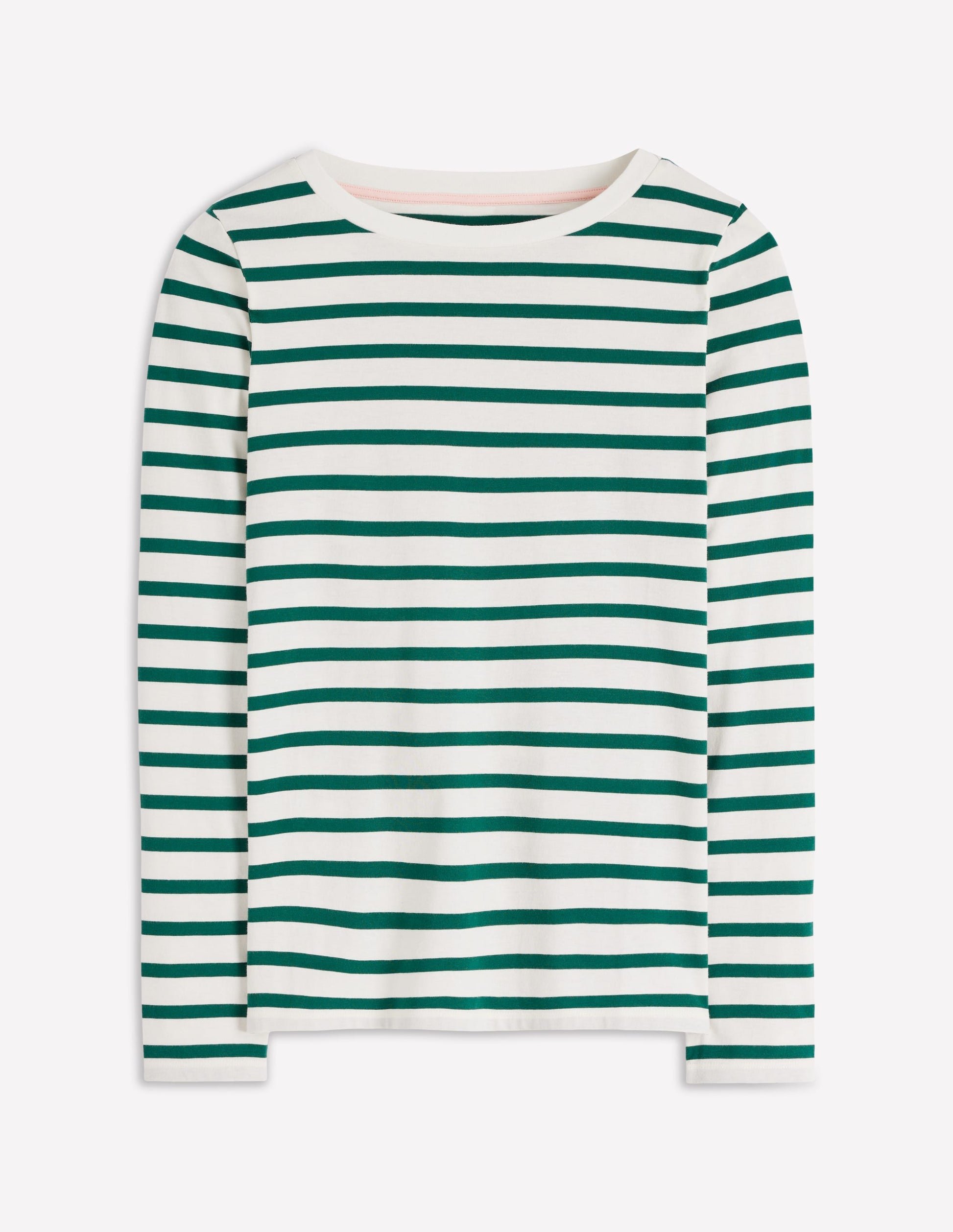 Olivia Langärmliges Bretonshirt-Dunkles Smaragdgrün Streifen-3