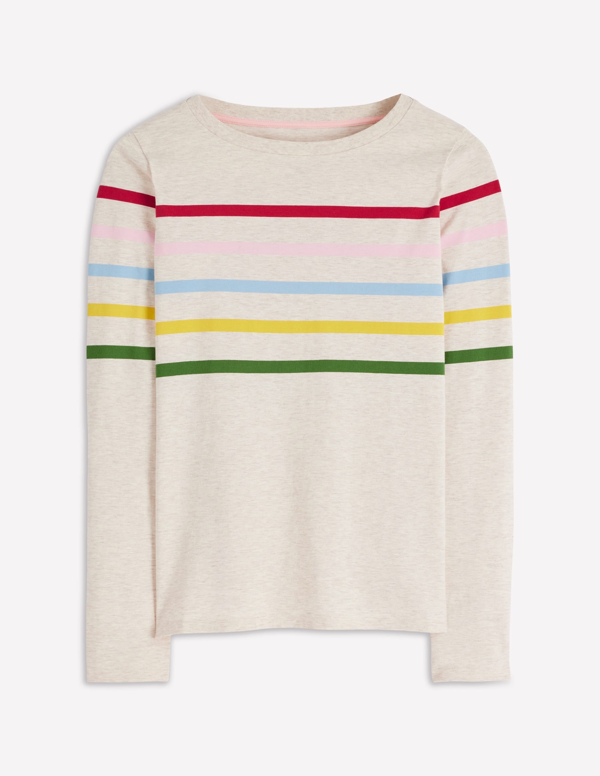 Olivia Langärmliges Bretonshirt-Haferbeige meliert Bretonstreifen - Image 6