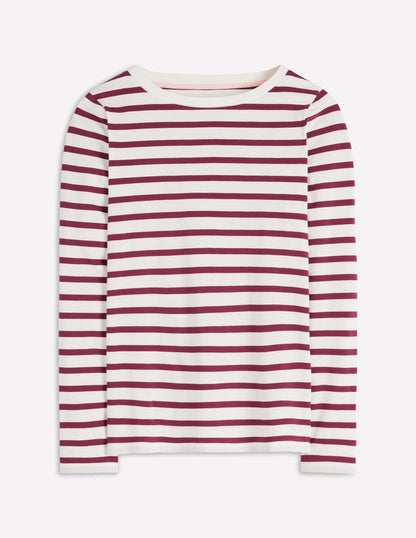 Olivia Langärmliges Bretonshirt-Dunkler Blauregen Streifen-5