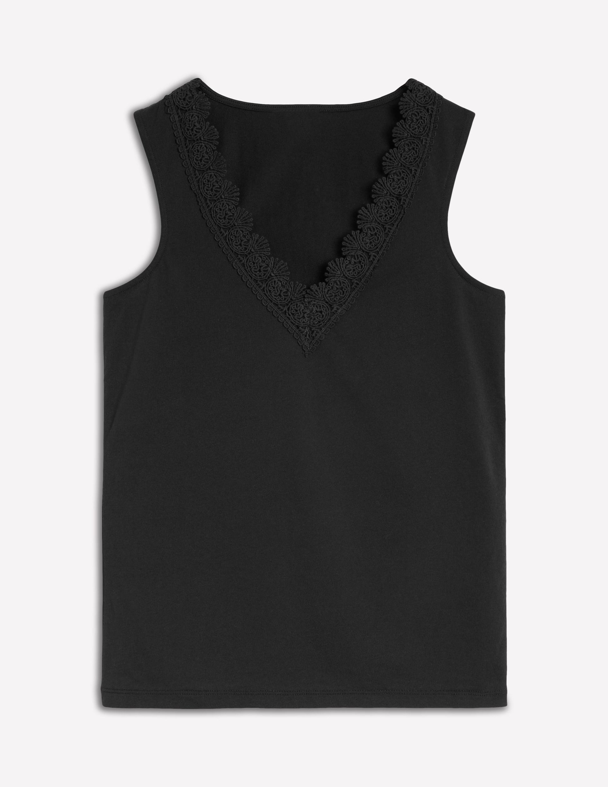 Flora Lace Trim Vest-Black-5