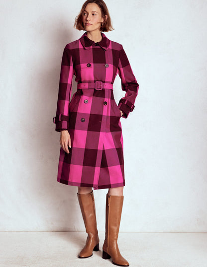 Trench Cheltenham-Vichy pivoine rose, châtaigne-7