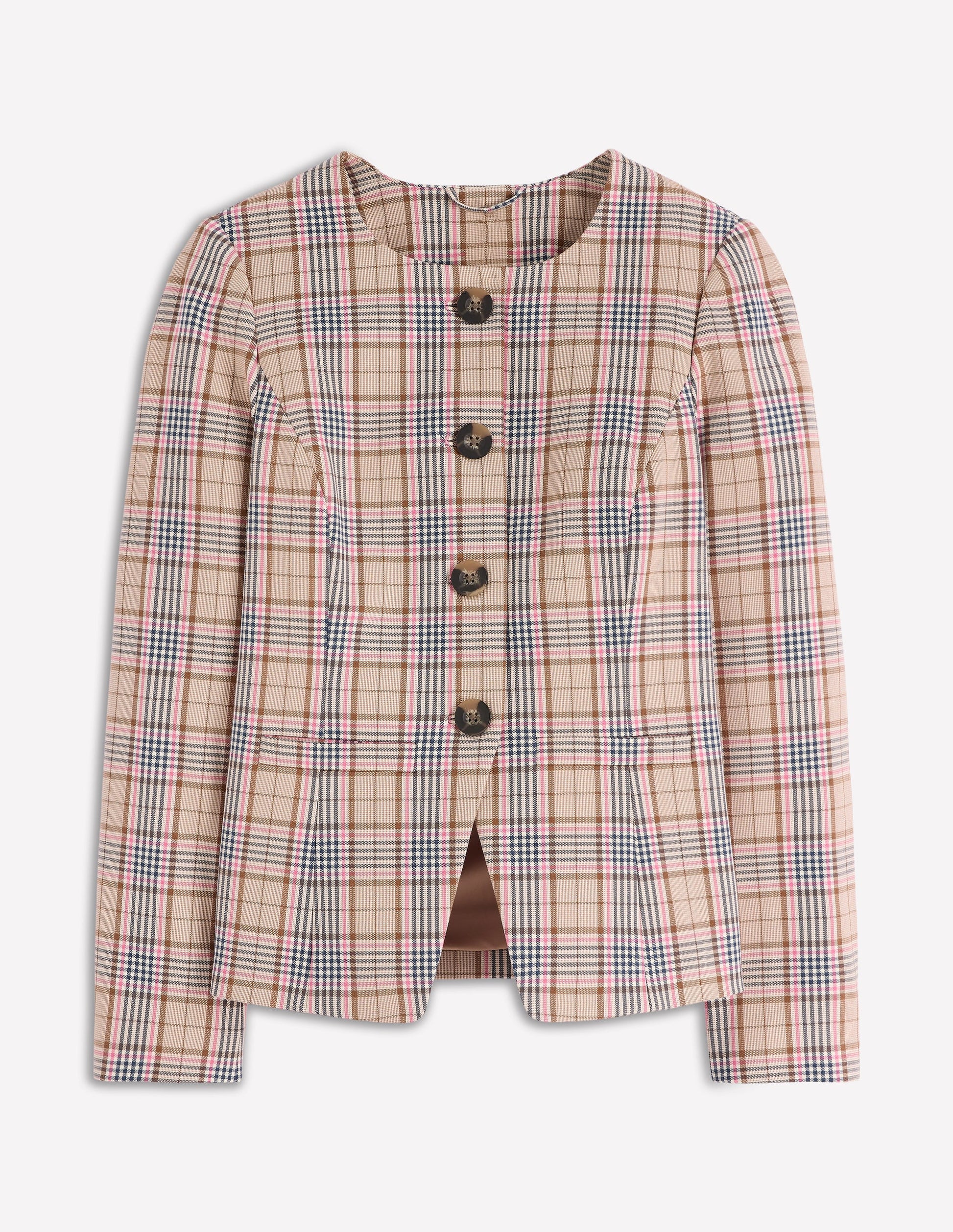 Hampstead Karierter Blazer-Braun, Rosa & Marineblau Kariert-7