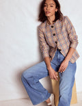 Hampstead Leinenblazer-Braun, Rosa & Marineblau Kariert