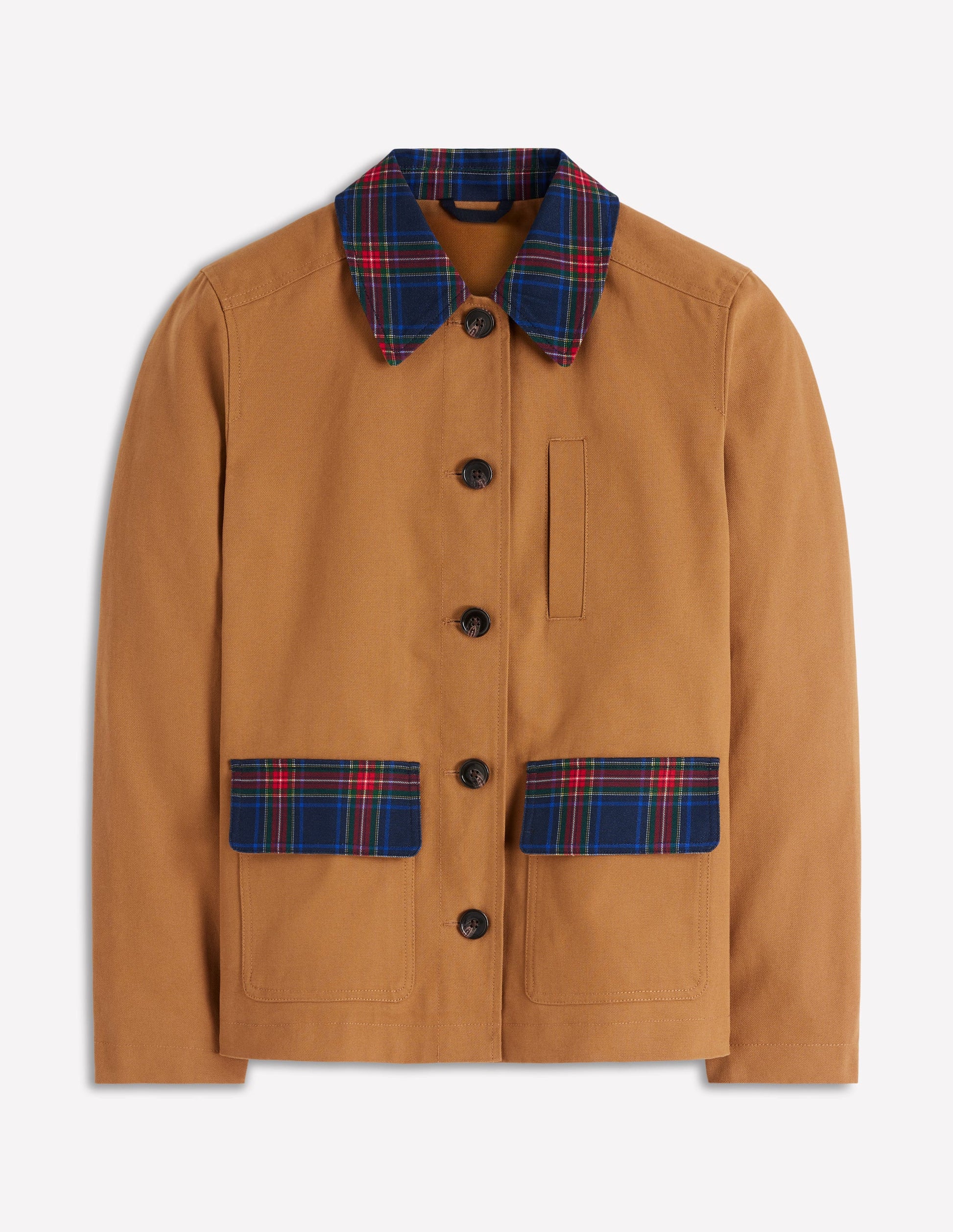 Barn Jacket aus Canvas-Haselnussbraun, Kariert-5