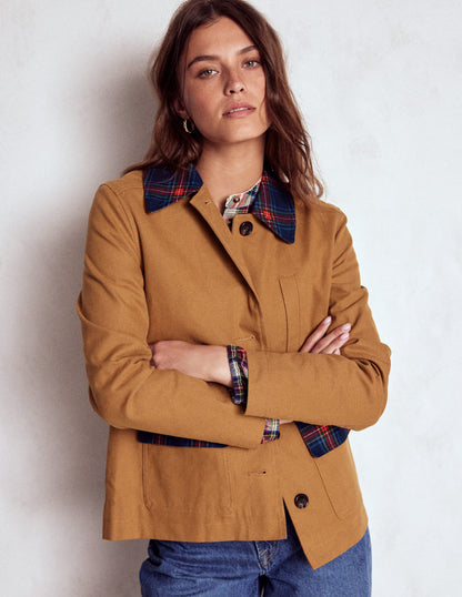 Barn Jacket aus Canvas-Haselnussbraun, Kariert-1