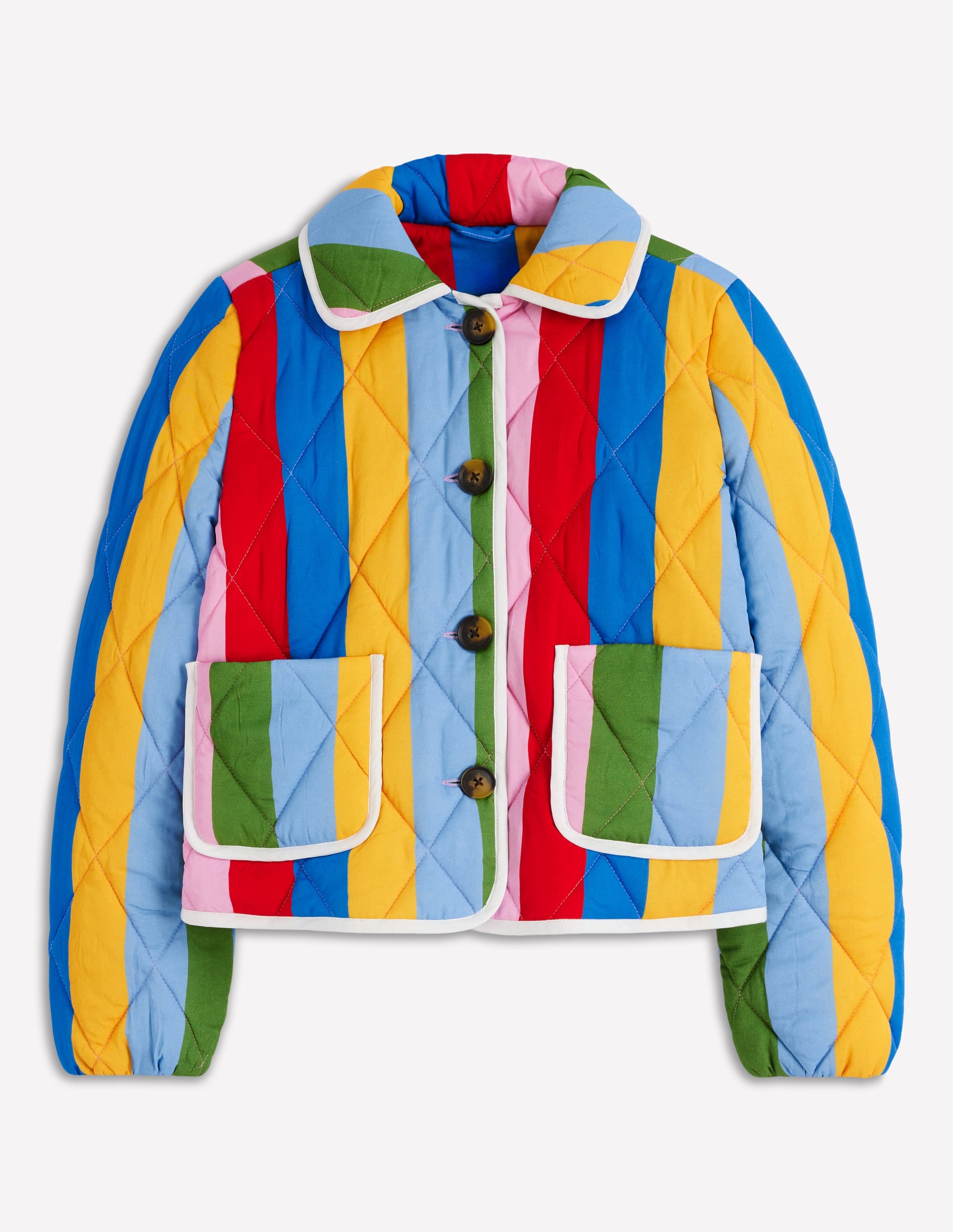 Fitzrovia Steppjacke-Regenbogen Streifen - Image 8