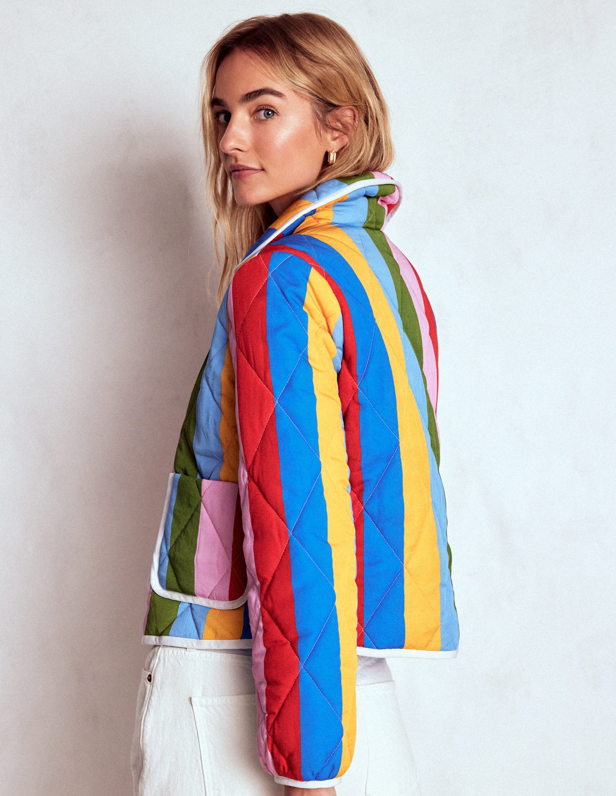 Fitzrovia Steppjacke-Regenbogen Streifen - Image 3