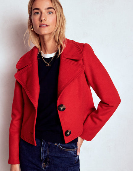 Jacke mit Steppnaht-Mohnblumenrot