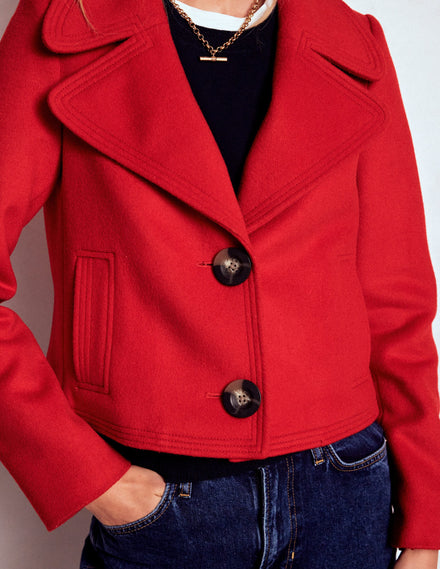 Jacke mit Steppnaht-Mohnblumenrot