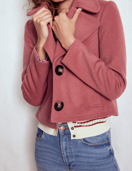 Jacke mit Steppnaht-Altrosa
