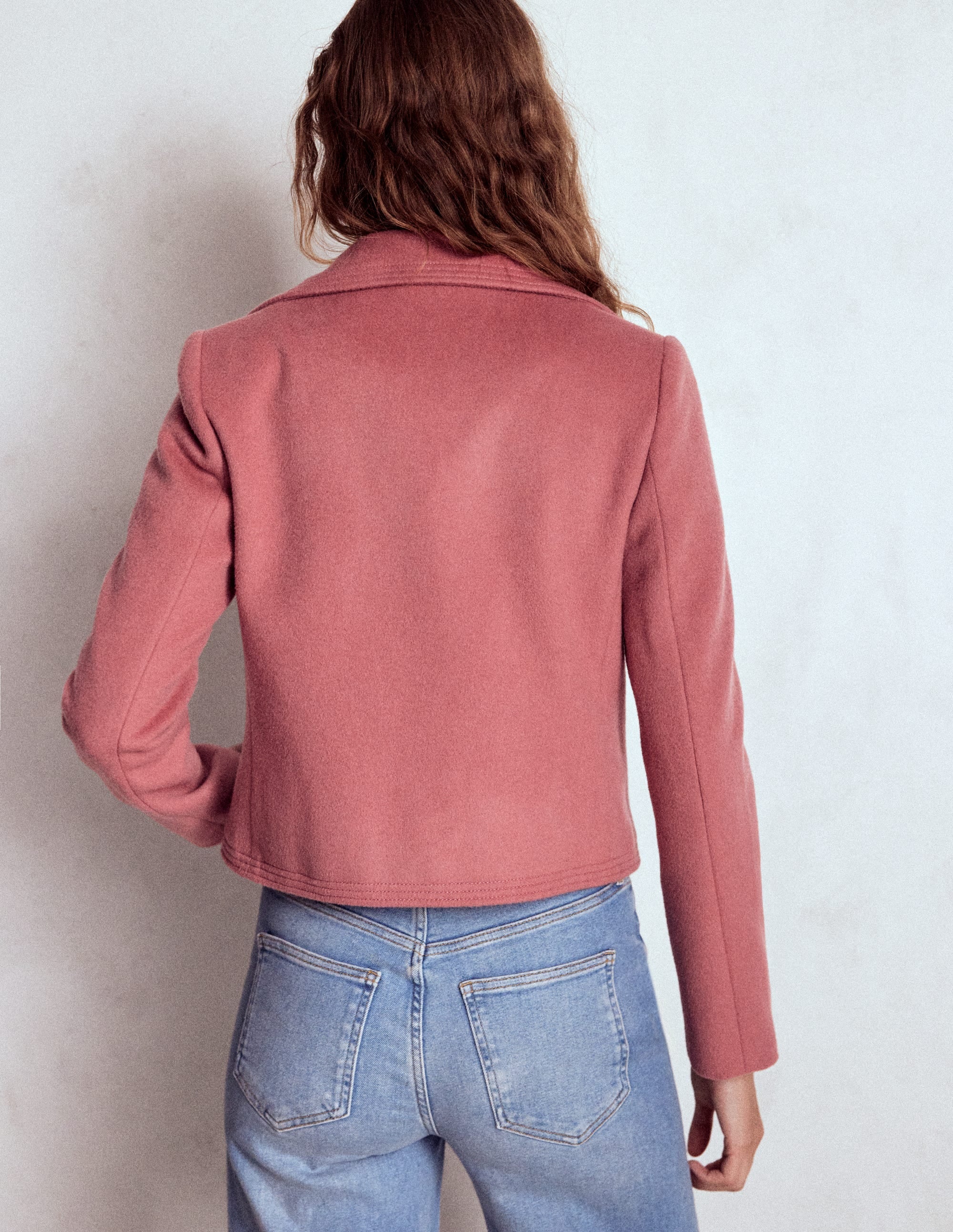 Veste à surpiqûres-Rose fard - Image 3