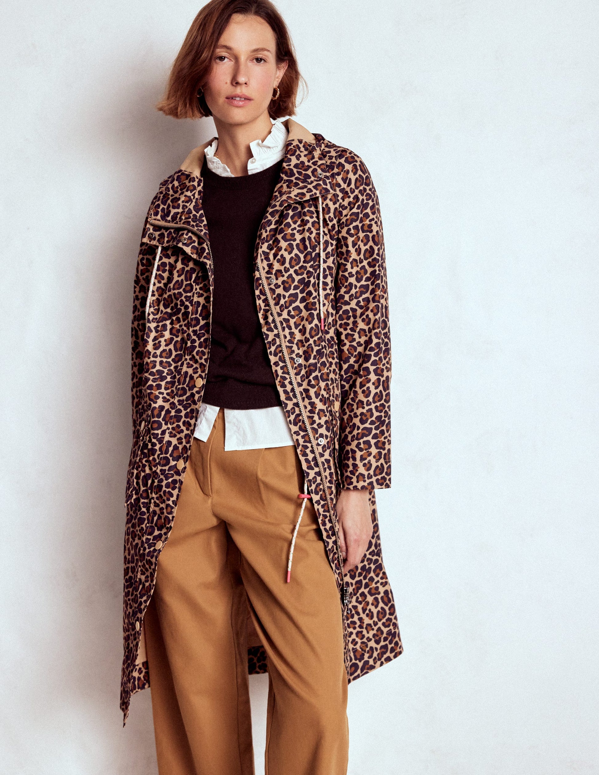 Lange Regenjacke-Bunt, Gepard-Pop Boden DE