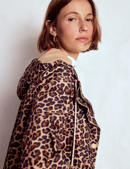 Lange Regenjacke-Bunt, Gepard-Pop