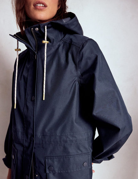 Lange Regenjacke-Ecru/Chalky Pink Stripe