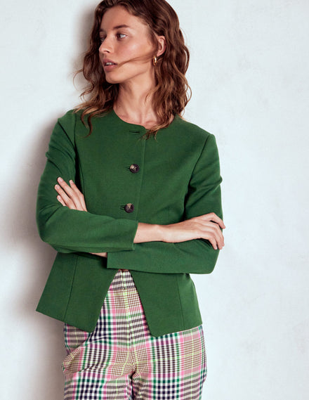 Hampstead Blazer aus Ponte-Twill-Jagdgrün