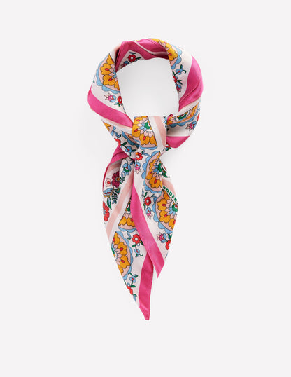 Quadratischer Seidenschal-Bunt, Botanik-Paisley