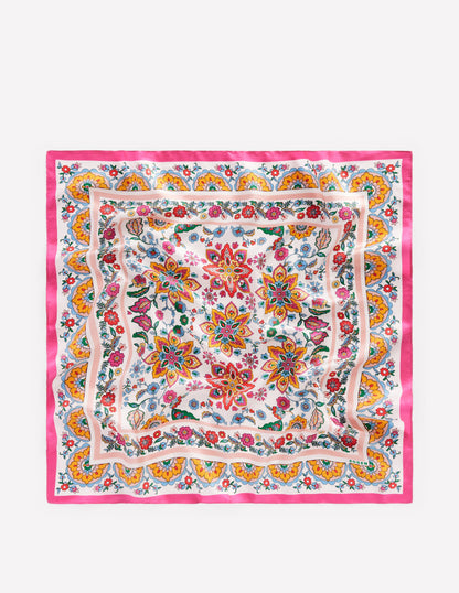 Quadratischer Seidenschal-Bunt, Botanik-Paisley