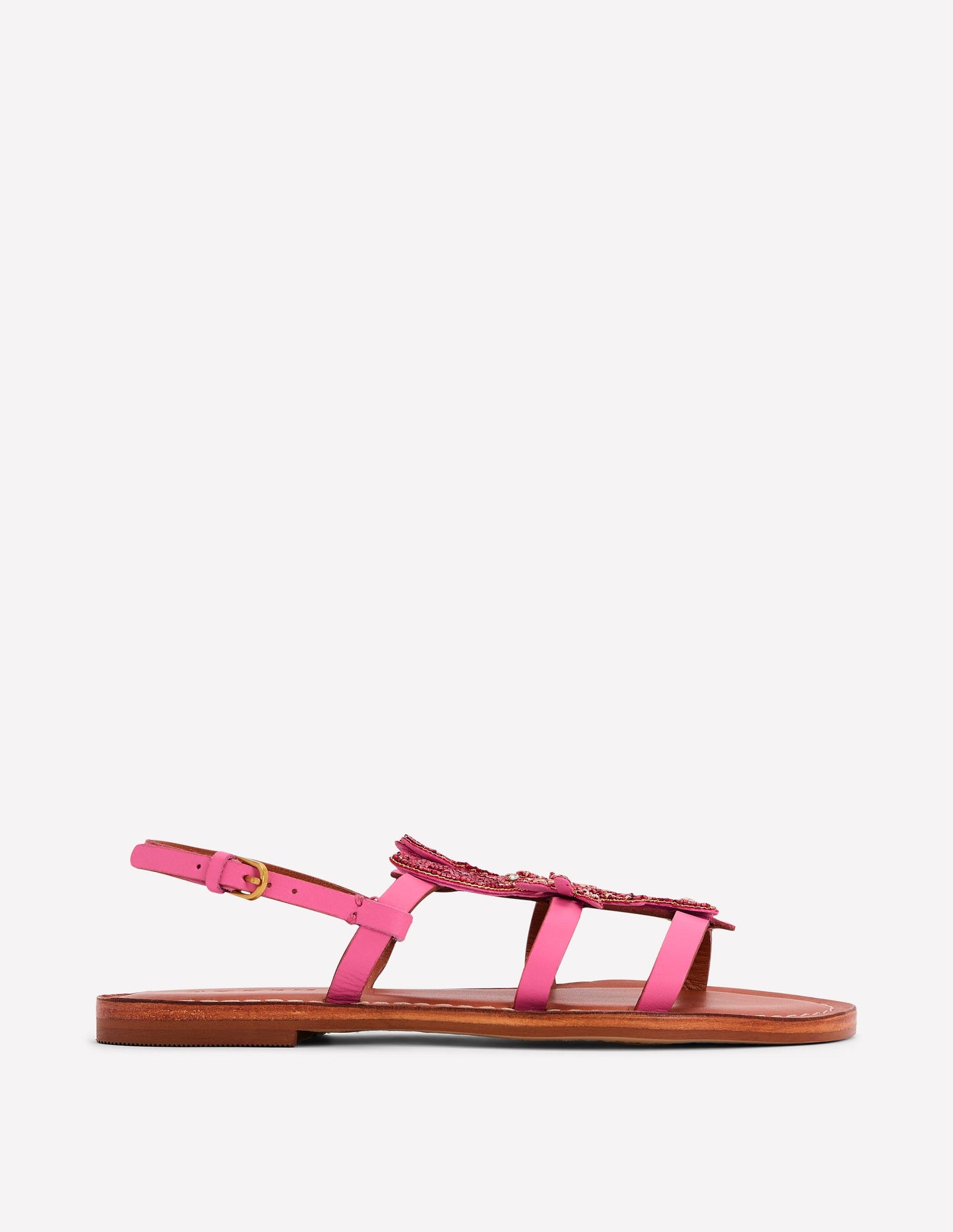 Originelle Sandalen mit Perlen und flacher Sohle-Hummer