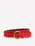 Ceinture fine tressée-Rouge Vif (BN883)
