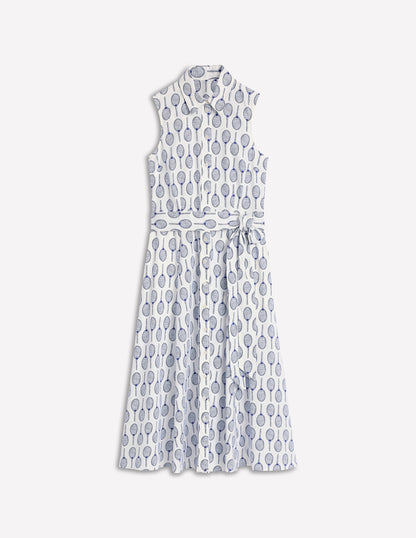 Amy Ärmelloses Hemdblusenkleid-Naturweiß, Tennis-5