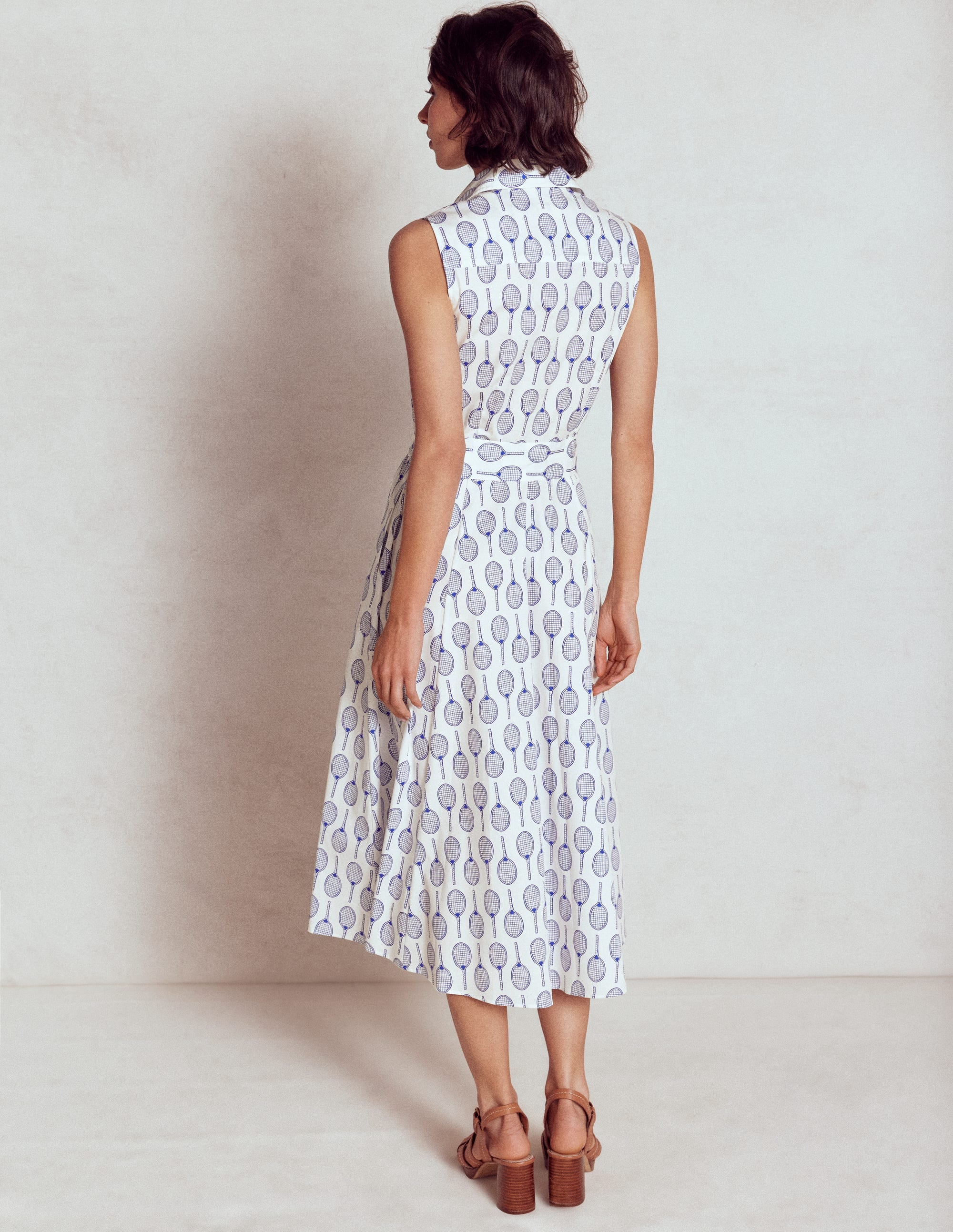Amy Ärmelloses Hemdblusenkleid-Naturweiß, Tennis - Image 3