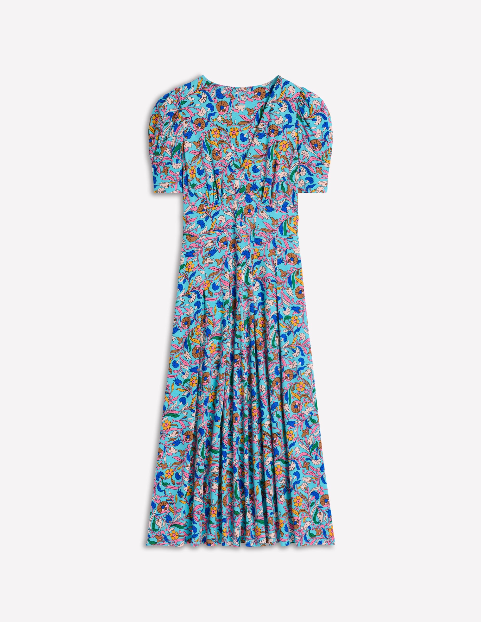 Kristen Plissiertes Jerseykleid-Blau, Bezaubernde Rebe - Image 5