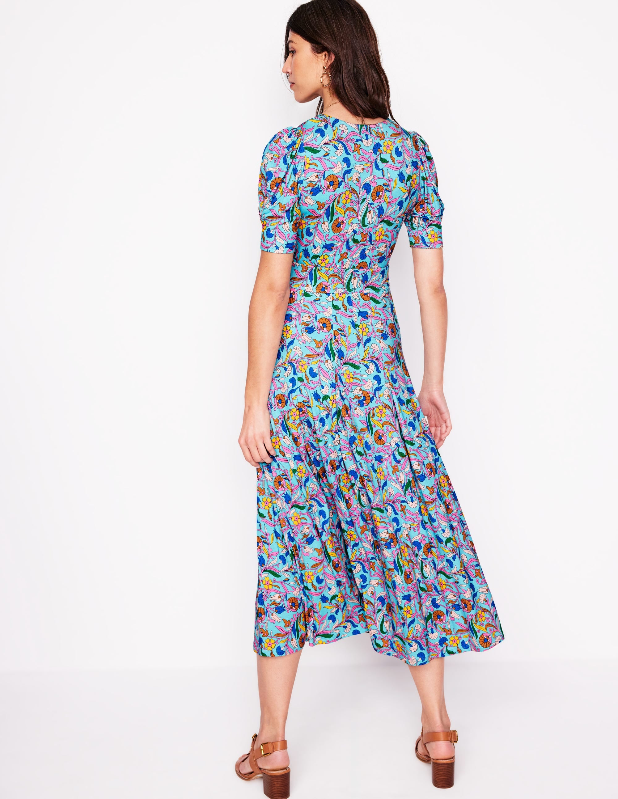 Kristen Plissiertes Jerseykleid-Blau, Bezaubernde Rebe - Image 3