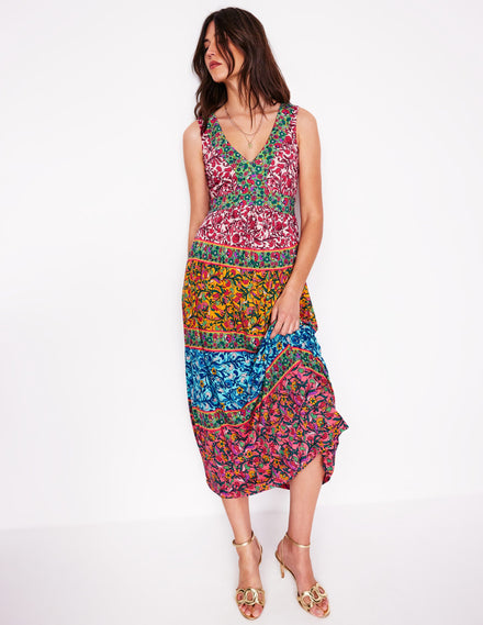Olympia Jersey-Maxikleid-Bunt, Bezaubernde Rebe