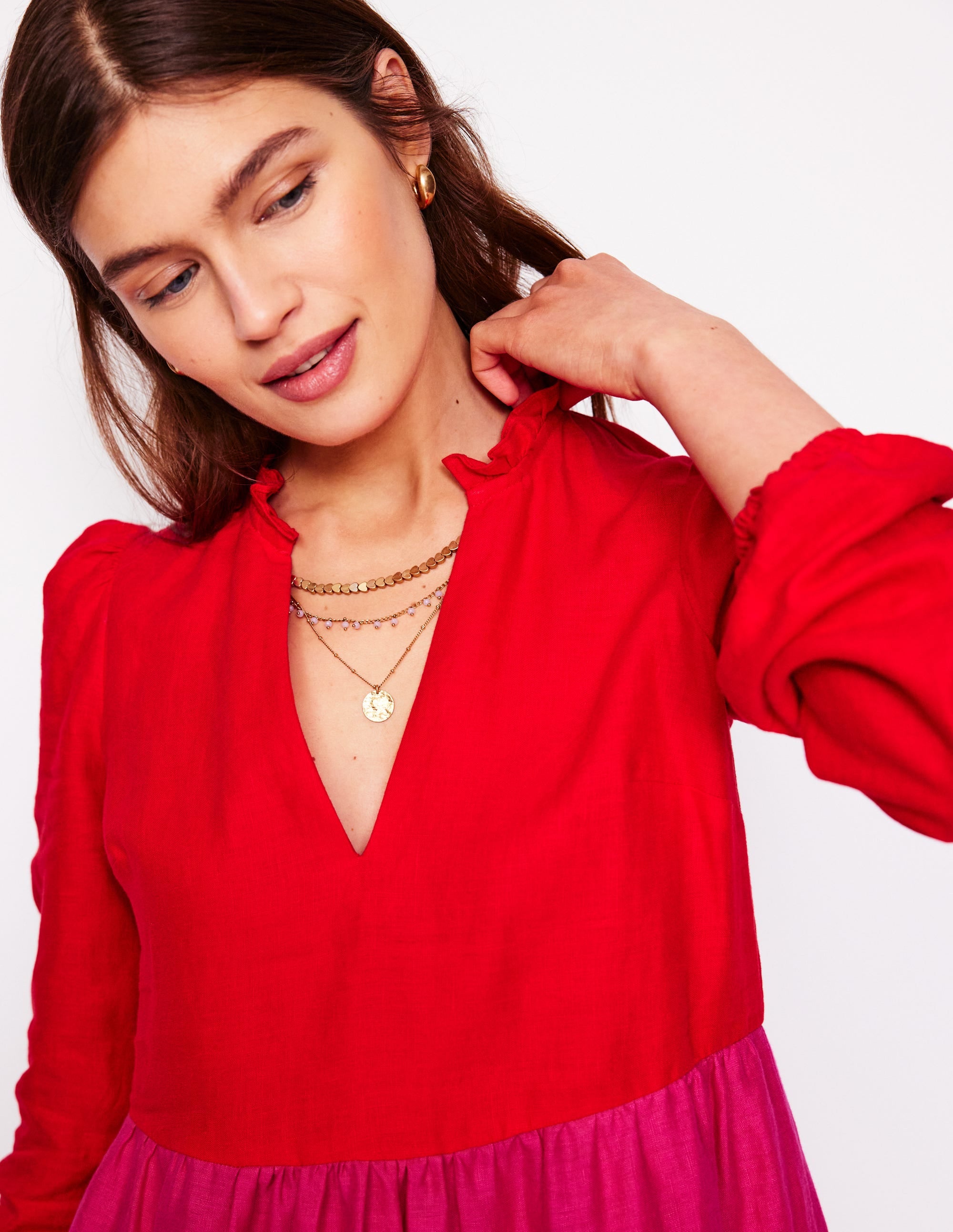 Mini-robe Esme en lin-Colour Block - Image 2