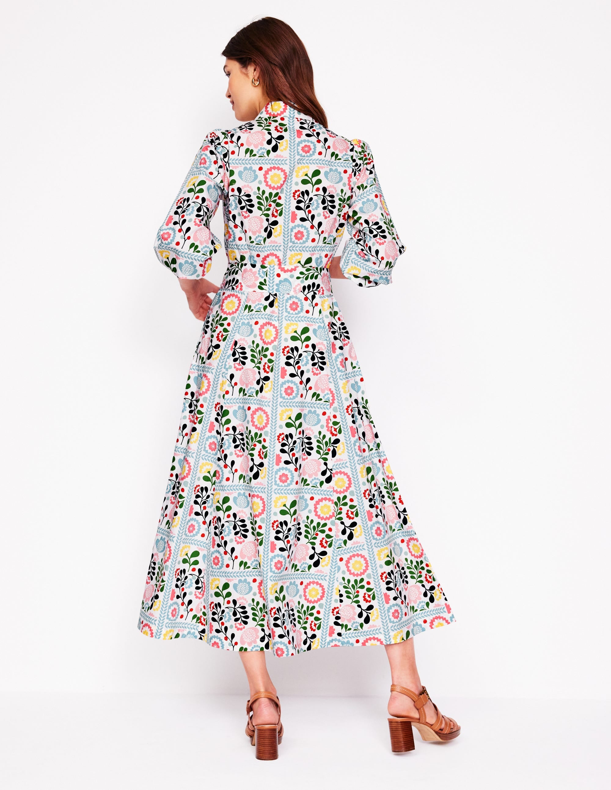 Clara Hemdblusenkleid aus Baumwolle-Bunt, Geheimer Garten - Image 3