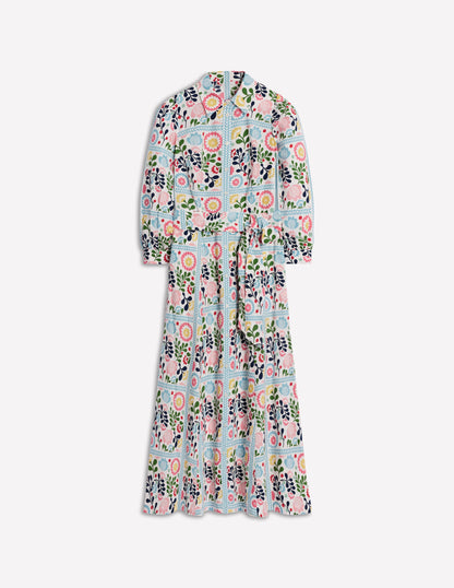 Clara Cotton Shirt Dress-Multi, Walled Garden