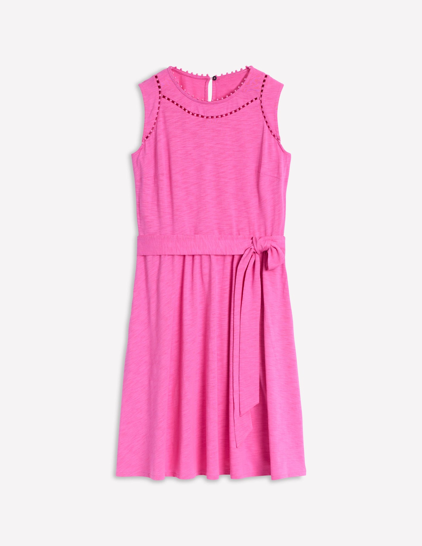 Mila Kurzes Jerseykleid mit Besatz-Rosa