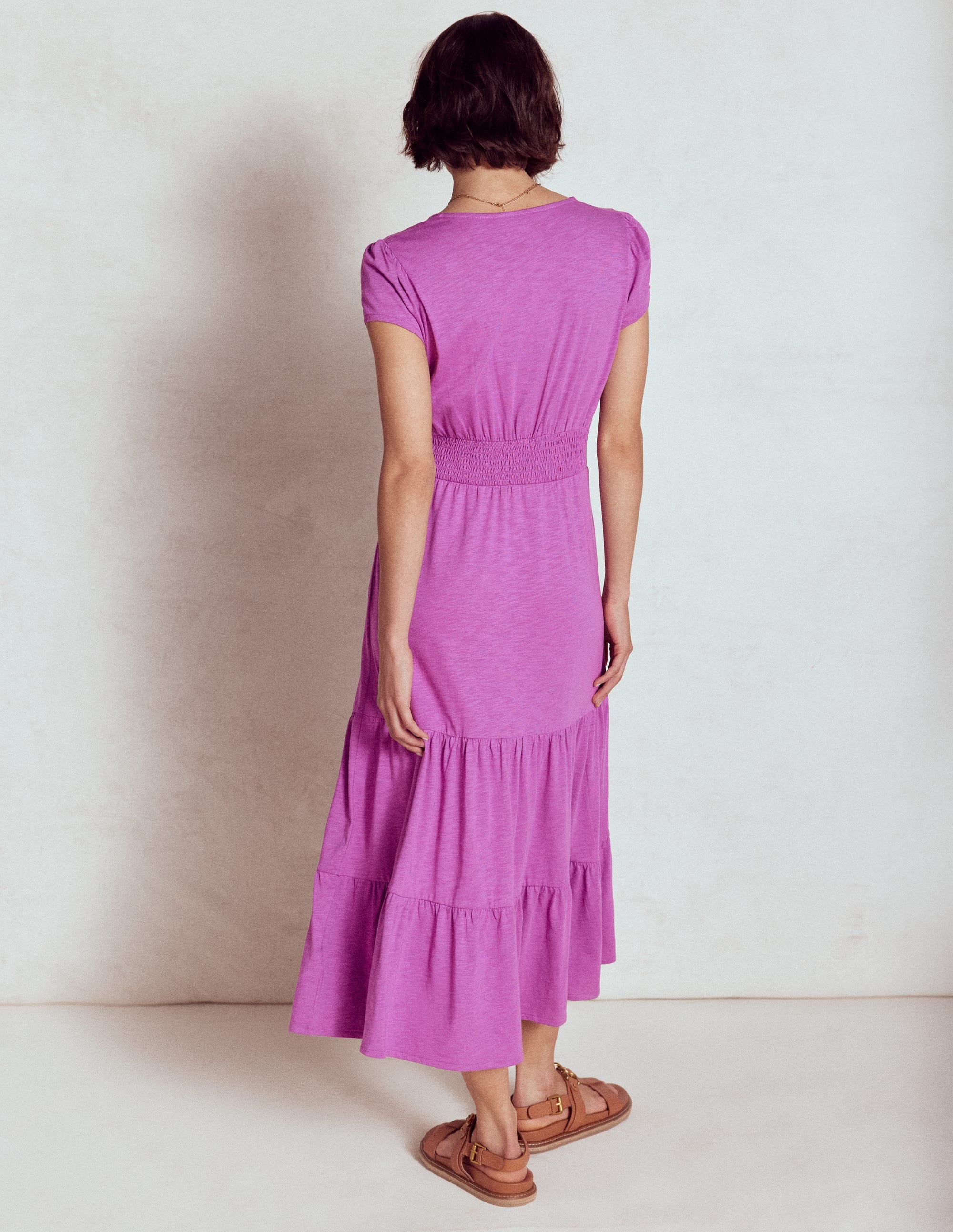 Robe Eloise volantée en jersey-Violet digital pourpre - Image 5