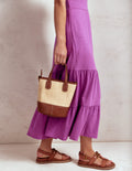 Robe Eloise volantée en jersey-Violet digital pourpre