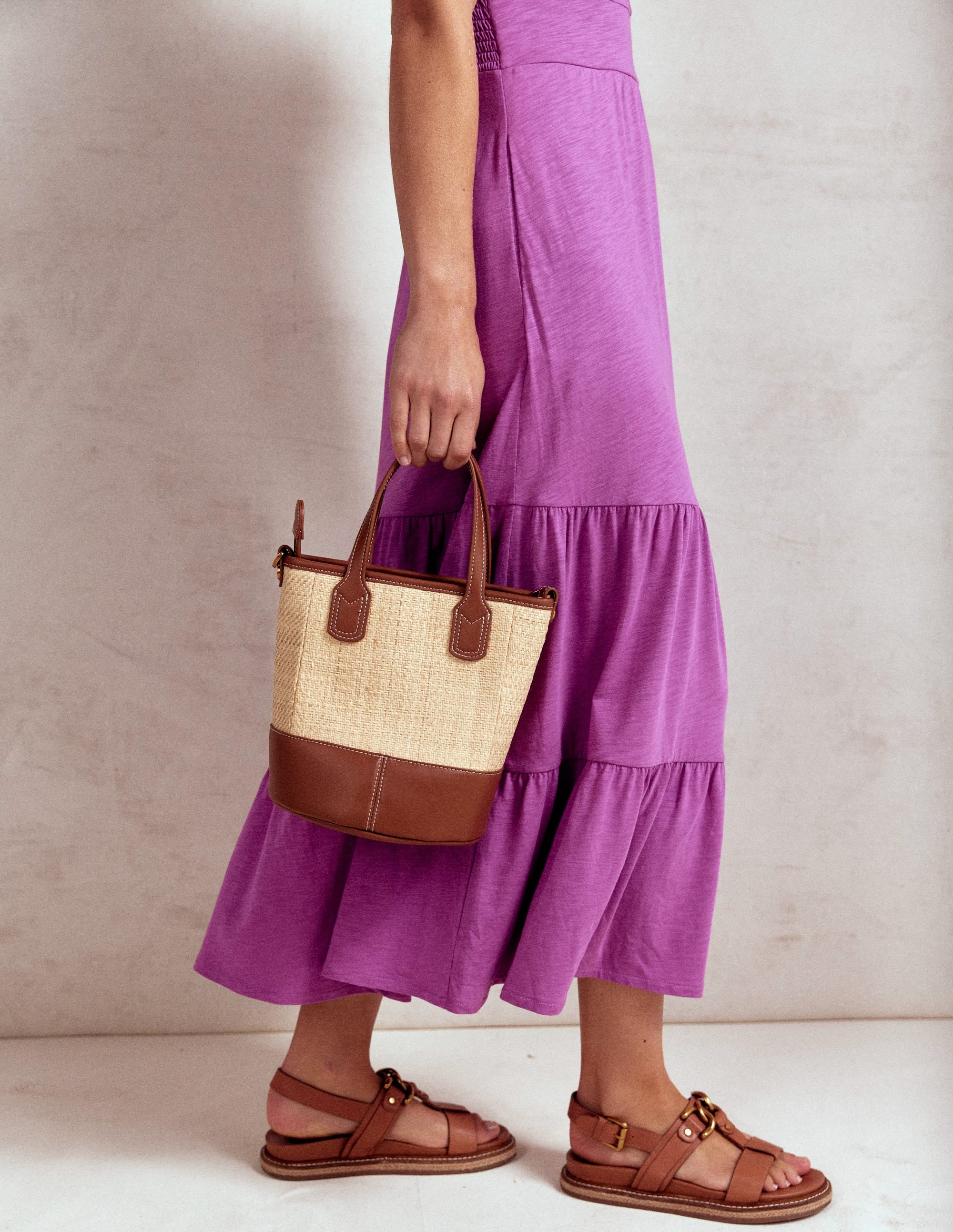 Robe Eloise volantée en jersey-Violet digital pourpre - Image 1