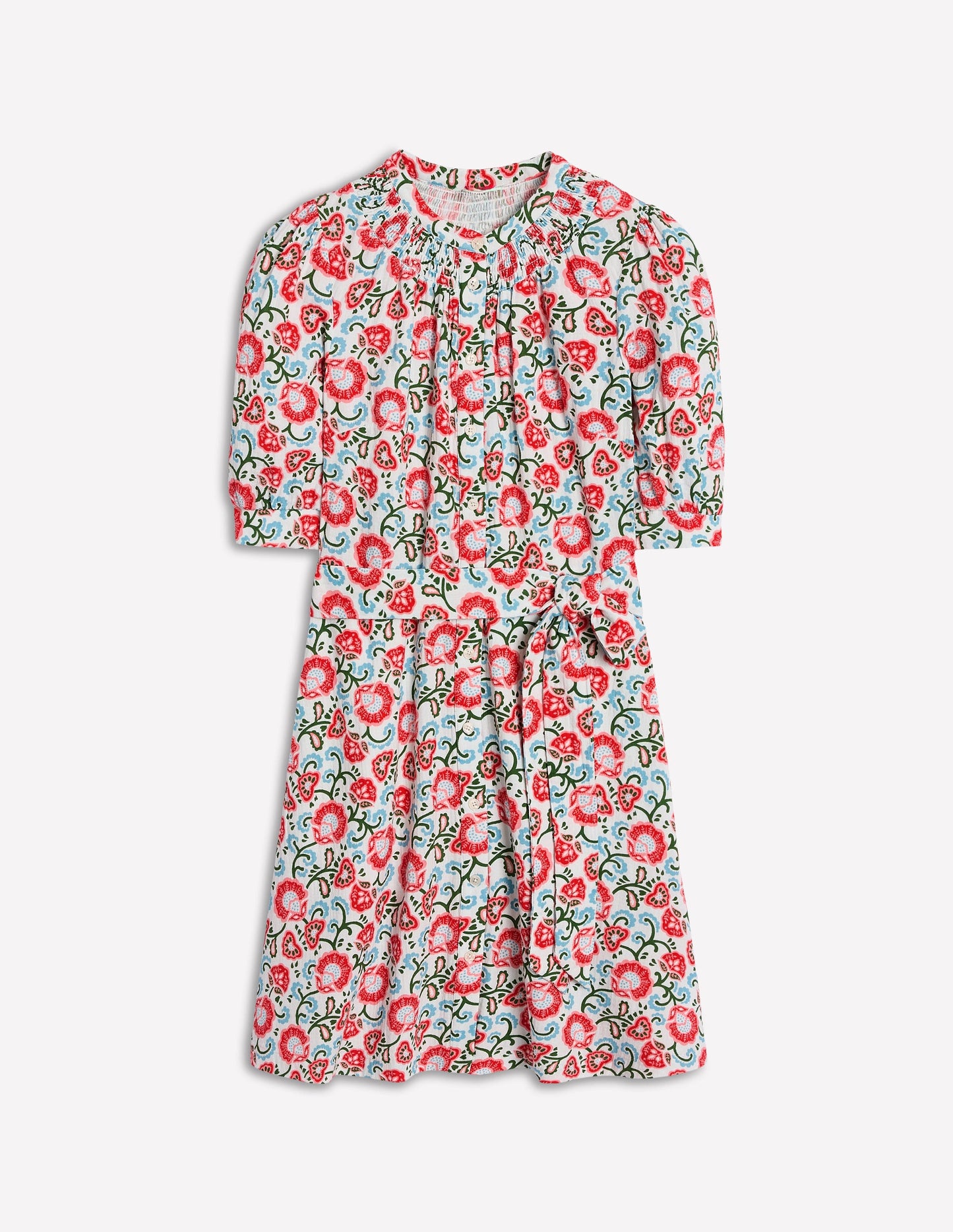 Ada Kurzes Doppeltuch-Kleid-Naturweiß, Gartenrebe